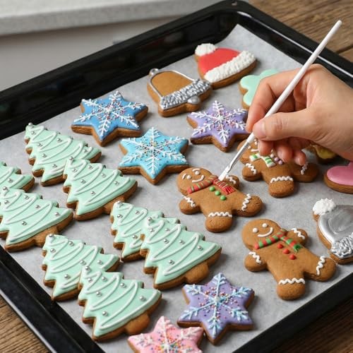JJUNW 15 PCS Cake Decorating Brushes, Sugar Cookie Decorating Brushes Kit White gallery