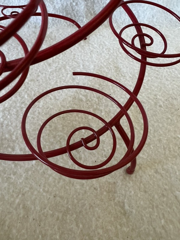 Red Cupcake Stand Display Spiral Metal 13 Holders Christmas Tree Valentines gallery