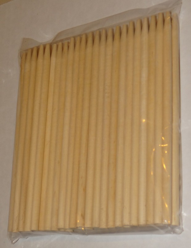 Candy Apple Sticks Wood Skewers Corn Dog Sticks Semi Pointed 50ct 6″x 1/4 Qty 50