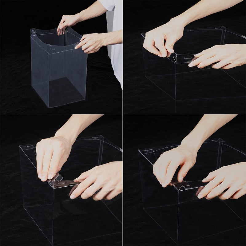 XININSUN 6Pcs Tall Cake Boxes Clear cake Box with Ribbon, 12x12x 10inch,Ideal fo gallery