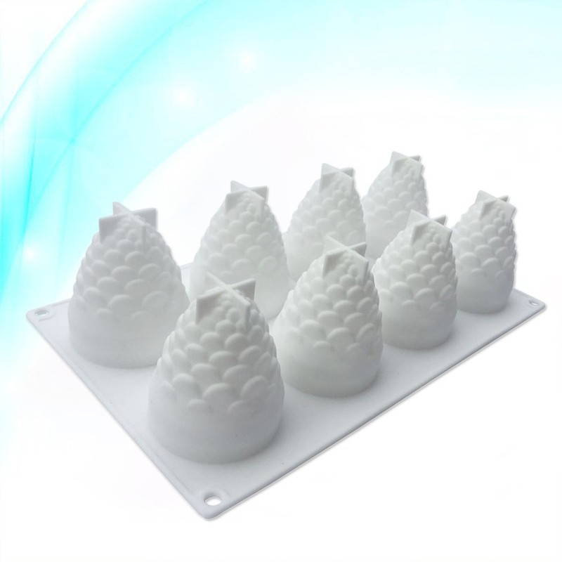 8 Cavity Pine Cone Shaped Silicone Mold Baking Tools for Cakes Mousse Ice Cream