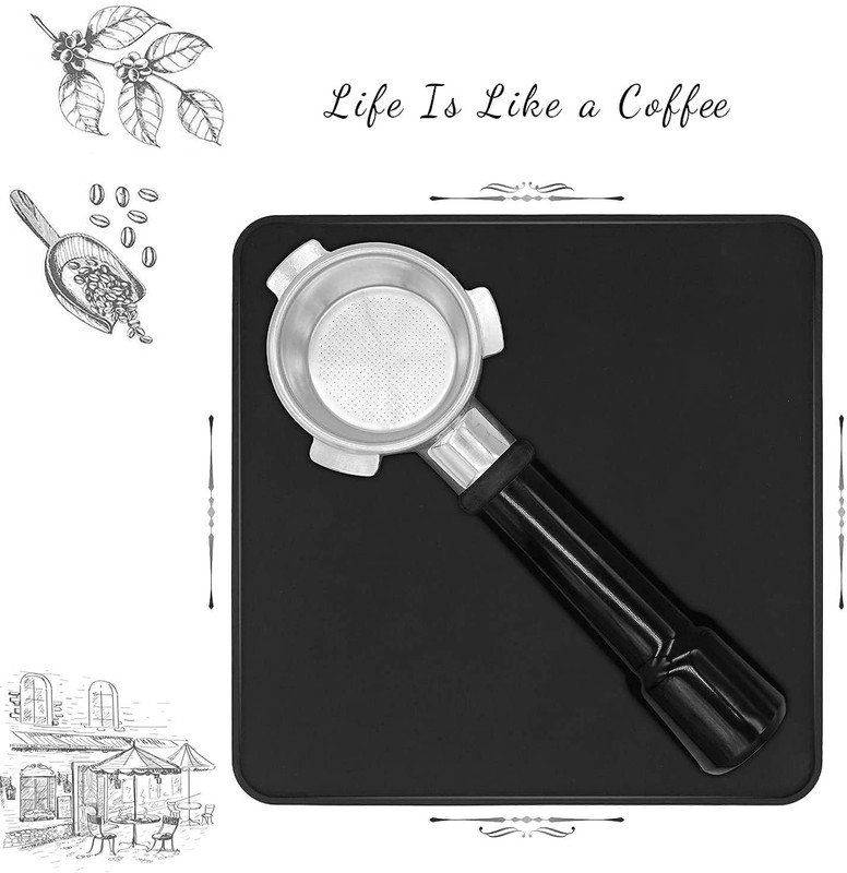 Ezebesta Coffee Tamper Mat for Portafilter - Silicone Tamping Large, Black gallery