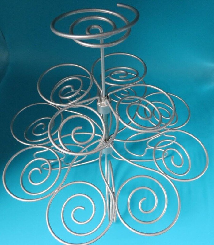 3 Tier SPIRAL Metal Twirl CUPCAKE Dessert Sweet DISPLAY Stand Tree Holds 13