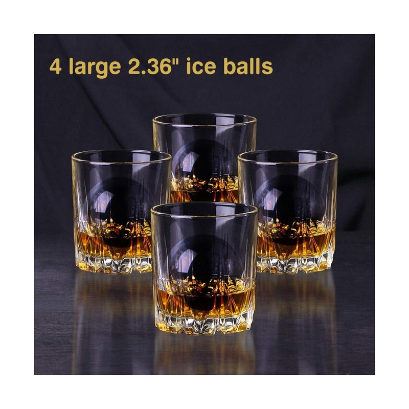 TINANA Crystal Clear Ice Ball Maker, 4 Cavity Large Clear Ice Balls... Fast Ship gallery