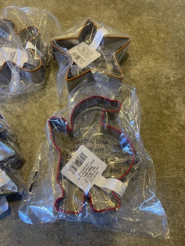 6 Threshold Stainless Steel Cookie Cutters Angel,Star,Santa,Tree,Gingerbread Man gallery