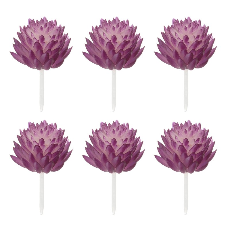6Pcs Artificial Succulent Plants Fake Artificial Lotus Purple]