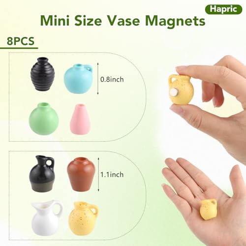 Cute Mini Vase Magnets for Fridge, Refrigerator Magnets Decorative - 8 Pcs gallery