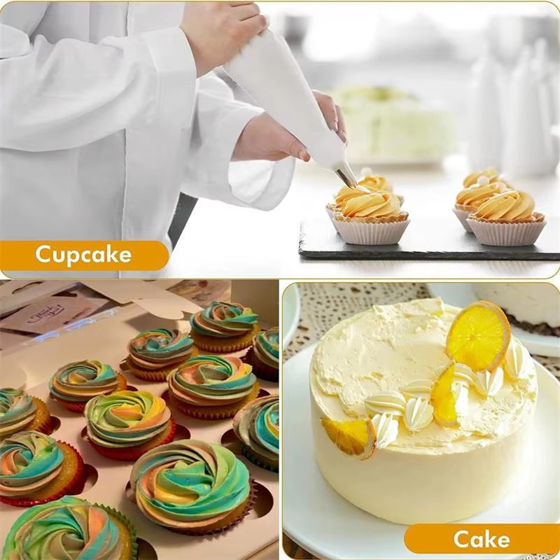 Silicone Piping Bags and Tips Set Cake DIY Decorating Kit with Stainless Steel N gallery