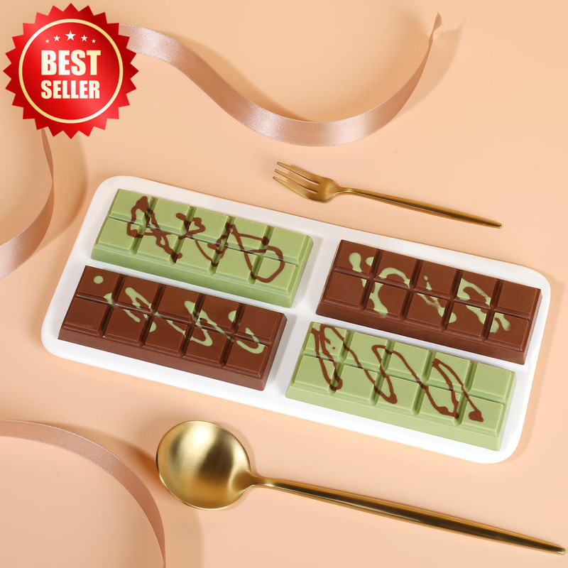Chocolate Bar Mold Non-Stick Food Grade Silicone Deep Dubai Pistachio Snacks US gallery