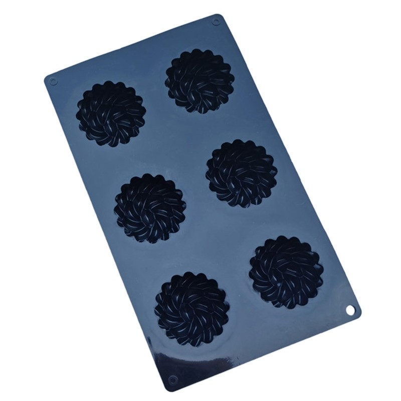 6 Holes Silicone Mousse Molds Bread Cake Mould Flower Shape Non-Stick Baking Pan