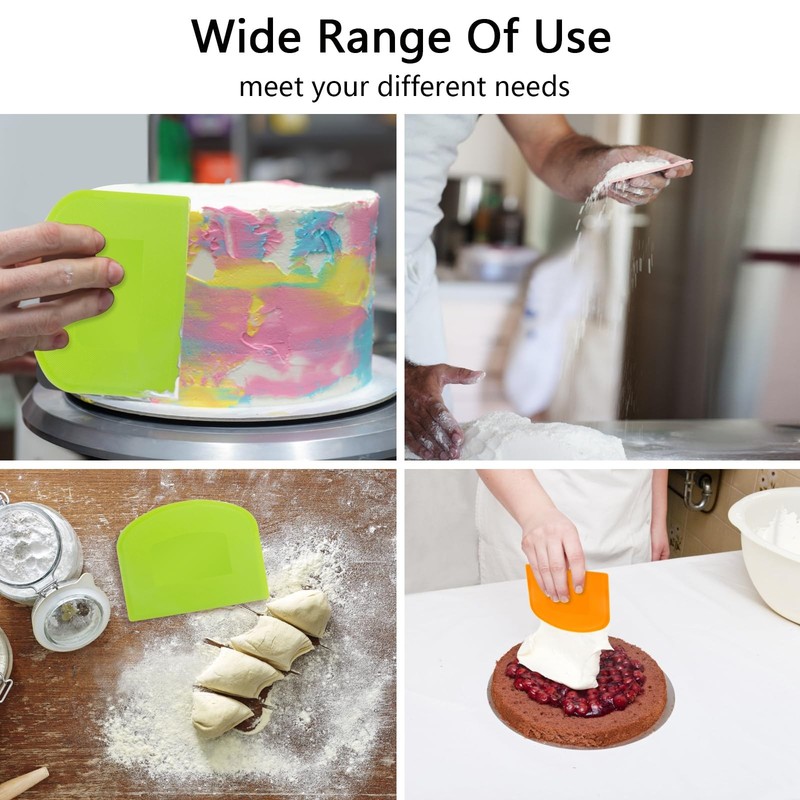 Dough Scraper Plastic Flexible Bowl Cutter for Bread Cake Baking Fondant gallery