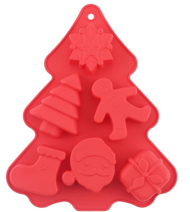 Christmas Tree Cake Mold 6-Hole Silicone Cake Mold Kitchen Baking Utensils