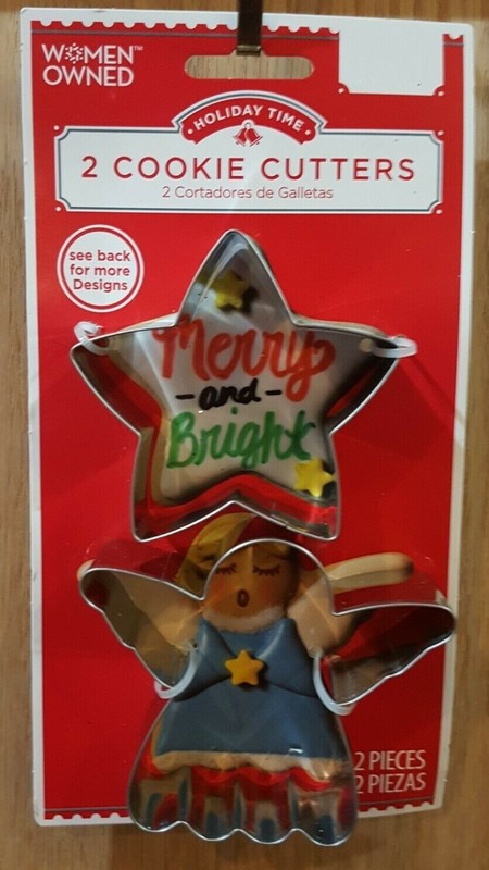 4pc Holiday Time Metal Cookie Cutters (2 packs): Star, Angel, Snowman, Snowflake gallery