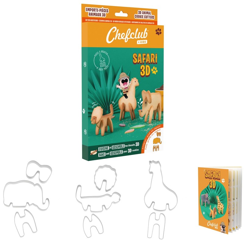 Chefclub Kids 3D Cookie Cutters – Stainless Steel, Dishwasher Safe