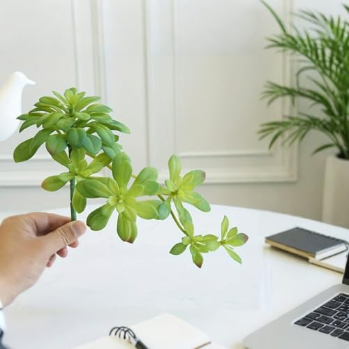 2pcs Artificial Succulent Plants, Realistic Large Fake Succulents, Green gallery