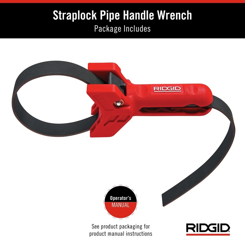 Ridgid 42478 Straplock Pipe Handle 7 Strap Wrench Red gallery