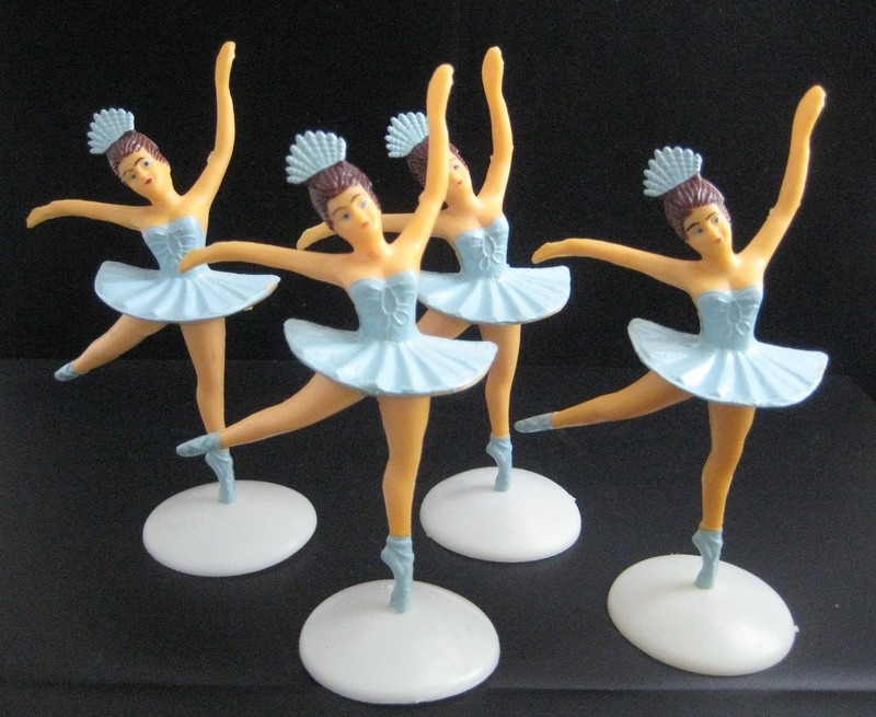 4 Vintage Ballerina dancer Cake Toppers