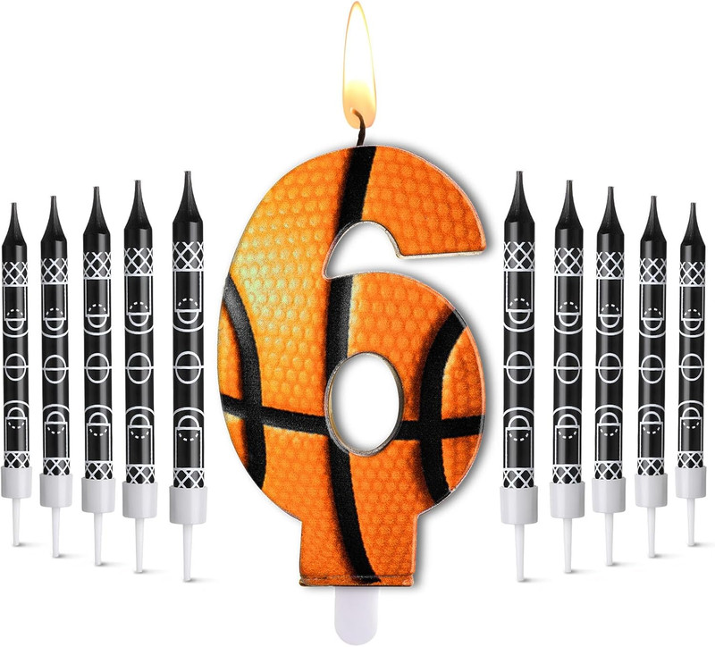 11 Pcs Basketball Birthday Candles Number 5-9 Candle Cake Topper Decor Basketbal