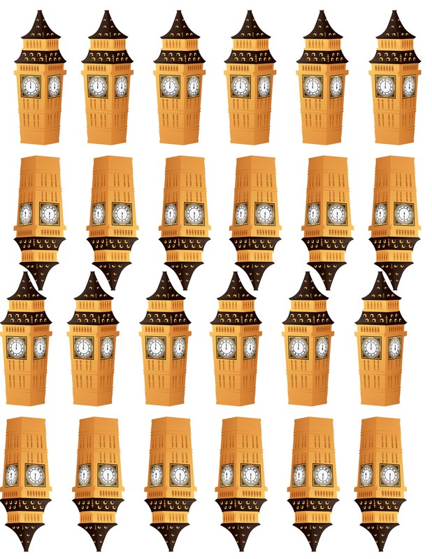✿ 24 Edible Rice Paper Cup Cake Toppings, Cake decs – Big Ben, New Year✿