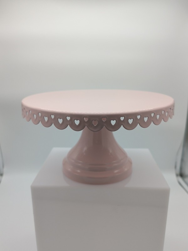 Target Pink Lace Heart Cake Stand - 9 inches across the top , Good Pre-Owned
