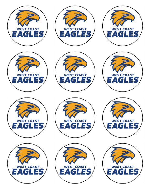 Football West Coast Edible Icing Cupcake Toppers Match Day Decorations (2 Sizes)