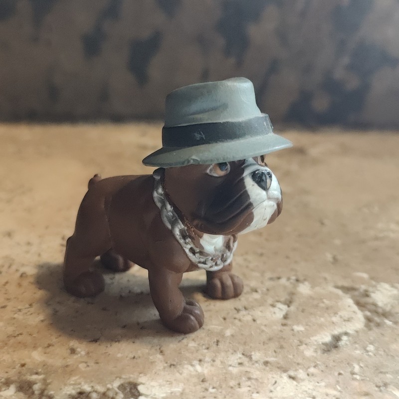 Vintage-Homies Hood Pups-Bulldog Brown Hood Hounds Dog 2" Mini Figurine gallery