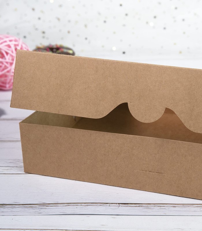 8 PCS 16x11x2.75 Inch Brown Pastry Bakery Box PVC Window Large Cookie Donut gallery