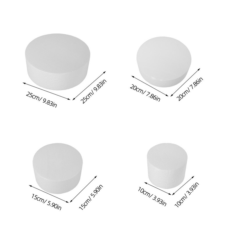 4 Pcs Foam Round Cake Decoration Artificial for Practice Decorated Faux Display gallery