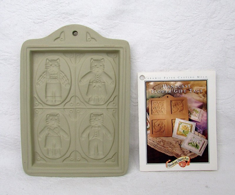 Vintage Brown Bag Cookie Art Mold 1996 ‘Cat Family Album’ Hill Design Crafting