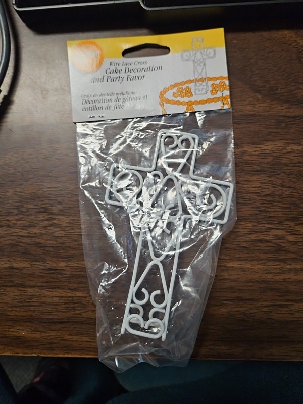 Wire Lace Cross Wilton Cake Decoration And Party Favor