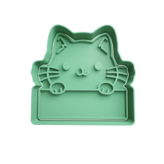 Kitty with Label Cat Cookie Cutter