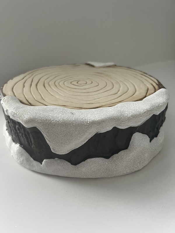 Target Bullseye Playground Faux Wood Log Snow Cake Stand Cupcake Wedding G8 gallery