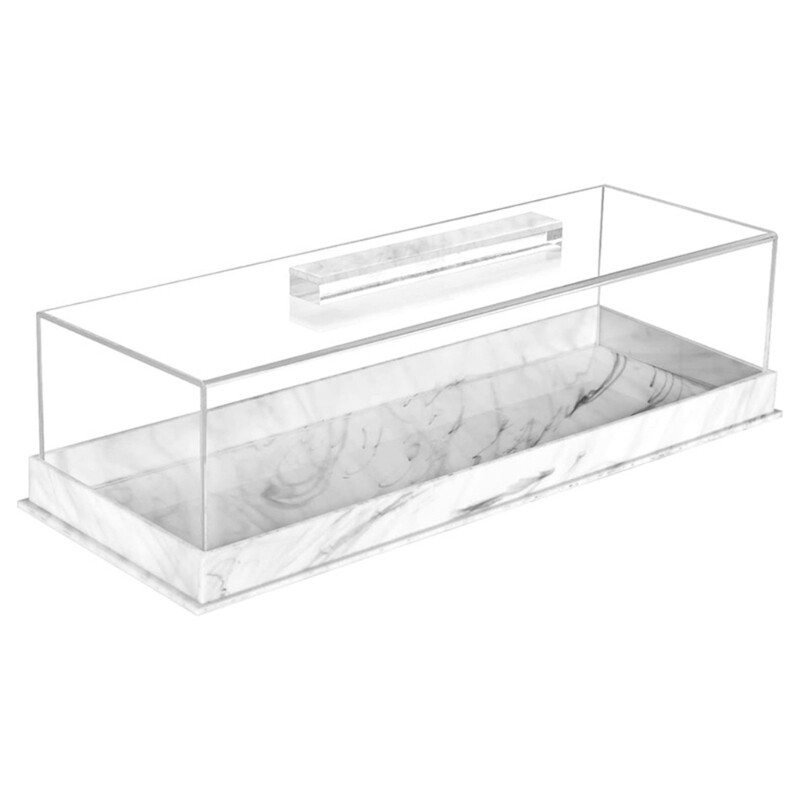 Rectangular Cake Tray Display Box with Clear Lid Acrylic Cake Holder Dustproof gallery