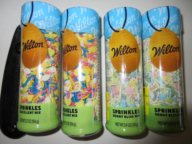 4 pack lot WILTON Sprinkles blue pink yellow white green sugar baking 3.7 oz/ea gallery
