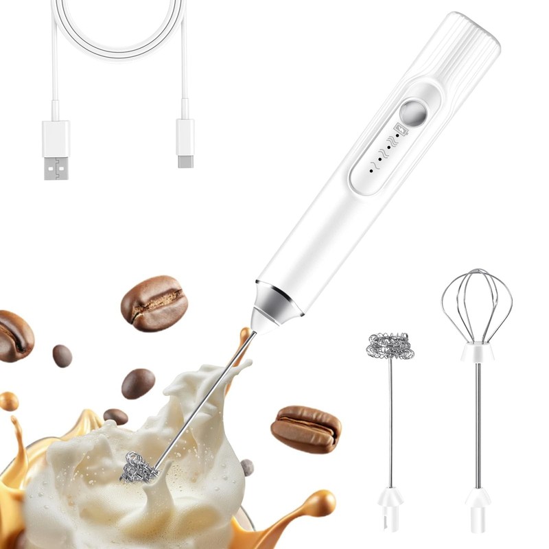 Milk Frother Hand Mixer, Rechargeable Electric Whisk, Cordless Handheld Foam …