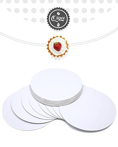 40-Pack 10" Round Cake Boards - White Food-Grade Cardboard Plates, Strong & Dura gallery