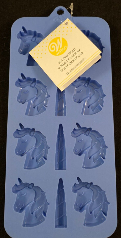 Unicorns & Horns – Silicone Mold – 12 Mold Tray – Blue – Wilton