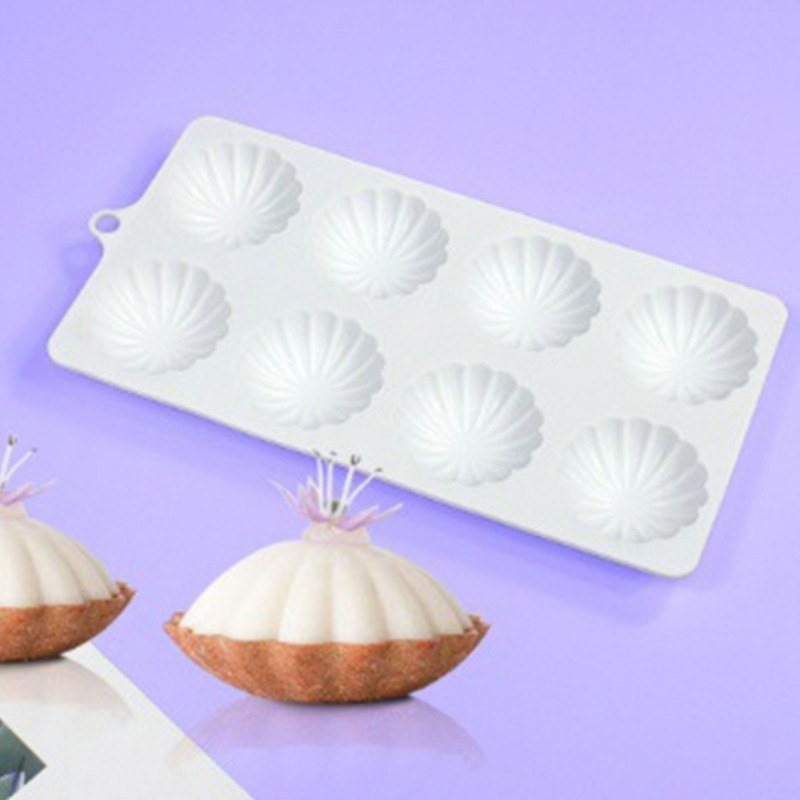 8-cavity Semicircular Petals Silicone Mold Mousse Cake Decorating Baking Tool gallery