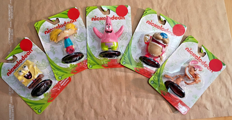 Nickelodeon Set of 5 Cake Topper SpongeBob, Patrick Star, Arnold Shortman, Ren H