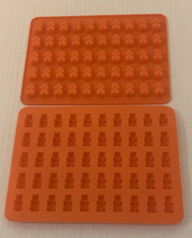 Lot Of 2 Orange Silicone Little Bear Cookie Ice Cube Tray Mold gallery