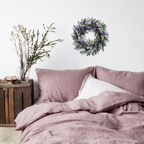 Lavender Wreaths for Front Door, 20 inch Artificial Farmhouse Wreaths 20 Inch gallery
