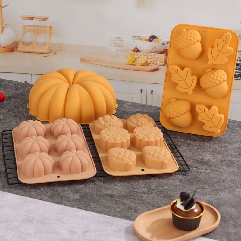 Halloween Fondant Mold Pumpkin Mold Halloween Pinecone Silicone Mold gallery