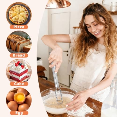 12” Danish Dough Whisk for Sourdough Starter,with Dough Scraper,Stainless gallery