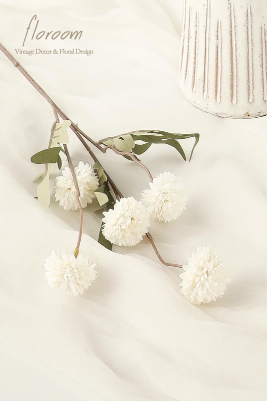 Floroom 9pcs Taupe Beige Mix Faux Silk Mums Artificial Flowers, Bulk Fake Small gallery