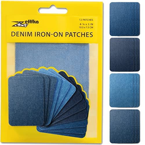 Denim Iron-on Patches Inside & Outside Strongest Glue 100% Cotton 1-Pack Blue gallery