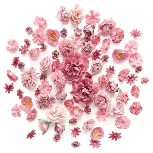Mini Artificial Flower Heads Dusty Rose Fake Peony Daisy Antique Dusty Rose gallery