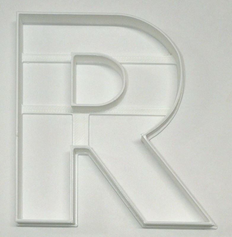 LETTER R 4 INCH UPPERCASE CAPITAL BLOCK FONT COOKIE CUTTER USA PR4231