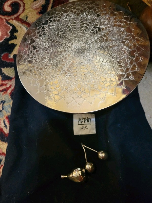 RARE And Stunning Michael Aram Pedestal Pastry Plate 1989 gallery