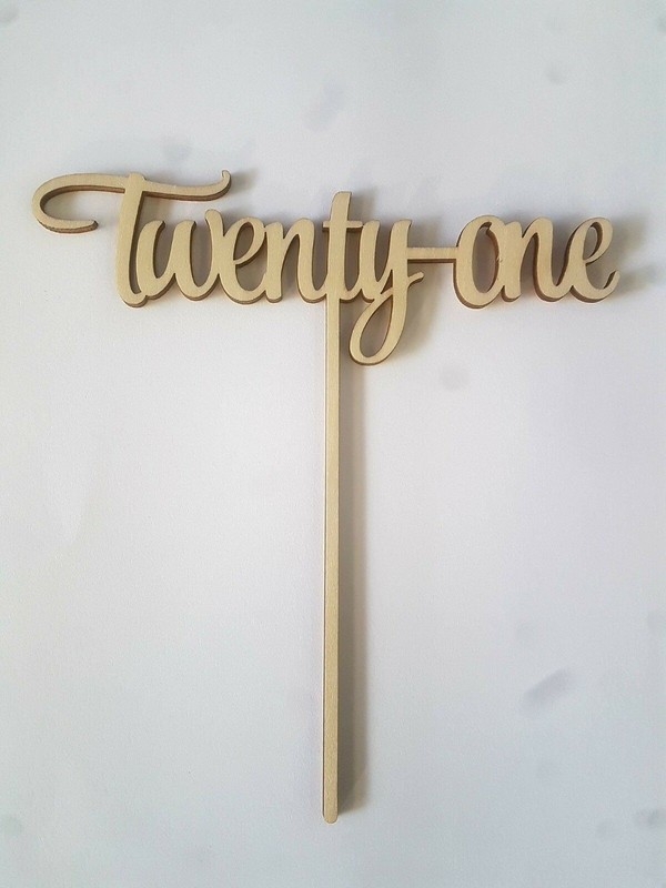 Wooden Cake Topper Twenty-One – 21