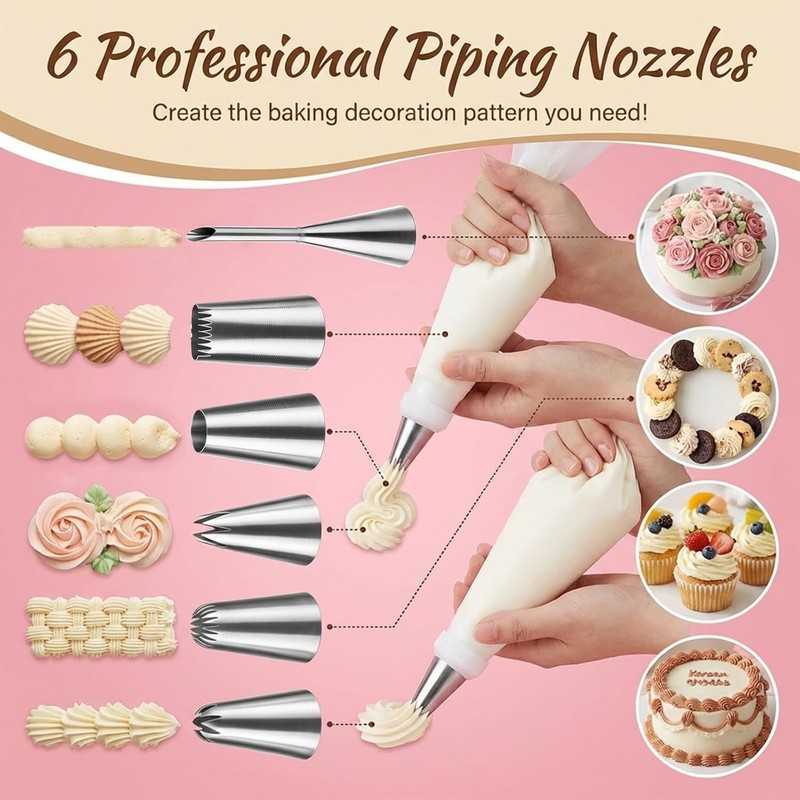 9 PCS Frosting Piping Kit Reusable Piping Bags & Tips Set Reusable Pastry Bags gallery